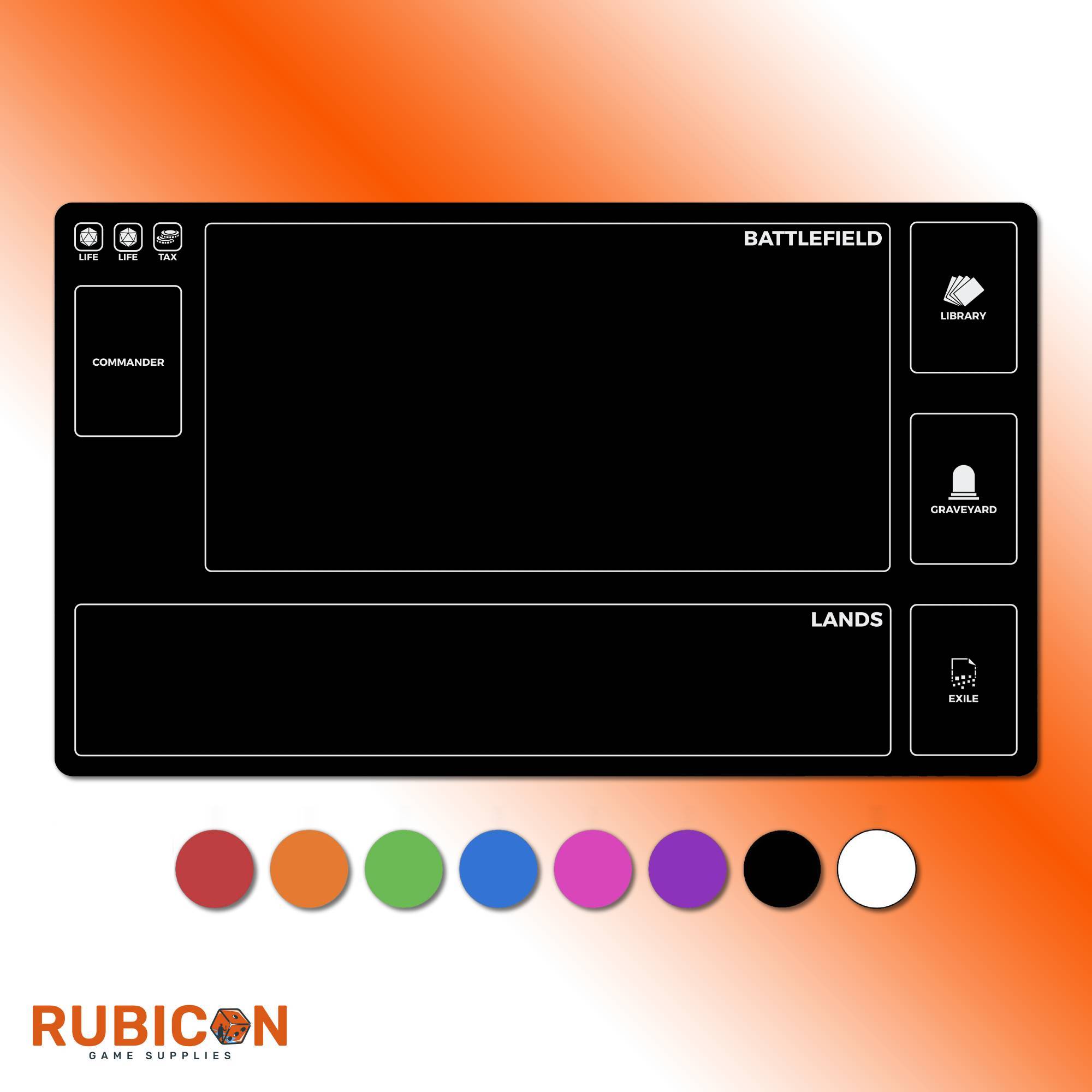 New Player Commander playmat, 8 colors for Magic the Gathering