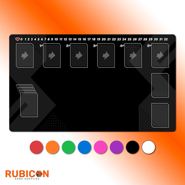 Universus TCG Playmat, 24"x14" neoprene mat, stitched edges, compatible fan content, unofficial gaming accessory