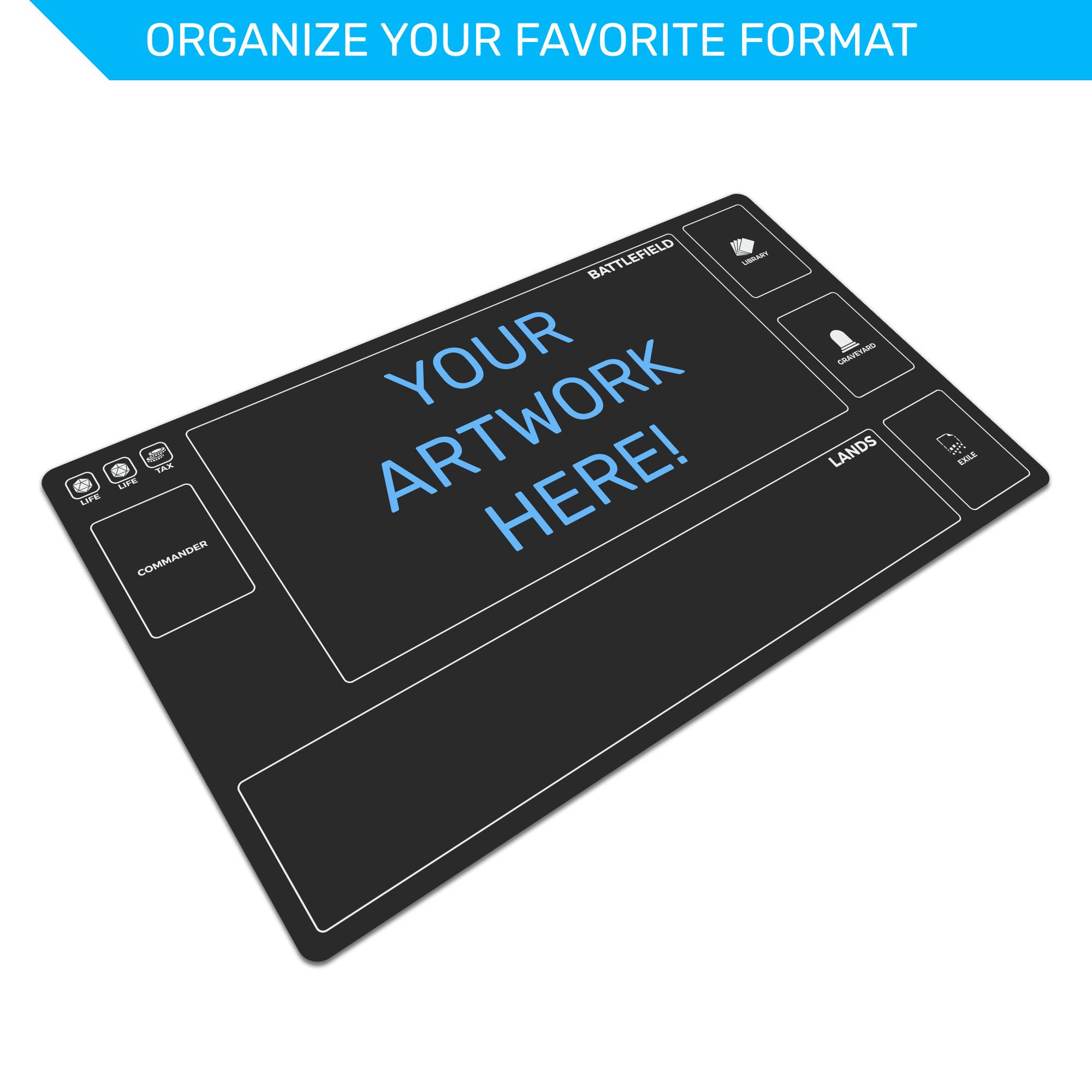 Custom New Player Commander playmat for Magic the Gathering