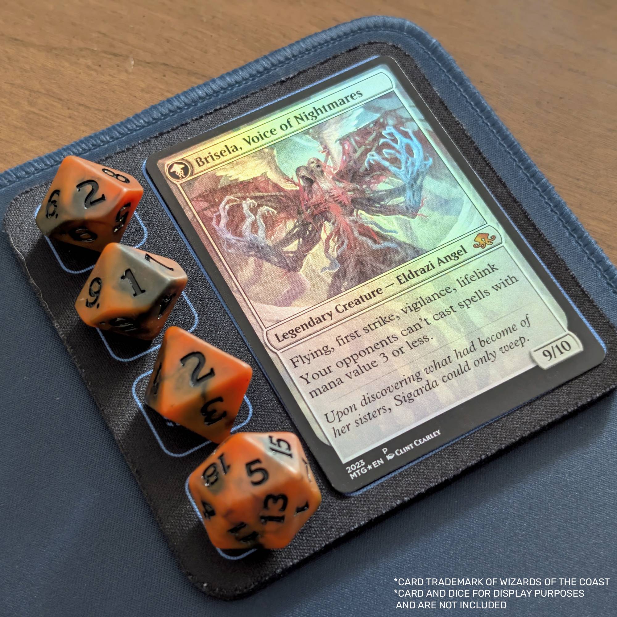 Commander Coaster for MTG, 4"x4" neoprene command zone tracker, life and tax spots, misc counter, non-slip, spill-resistant, gift-ready