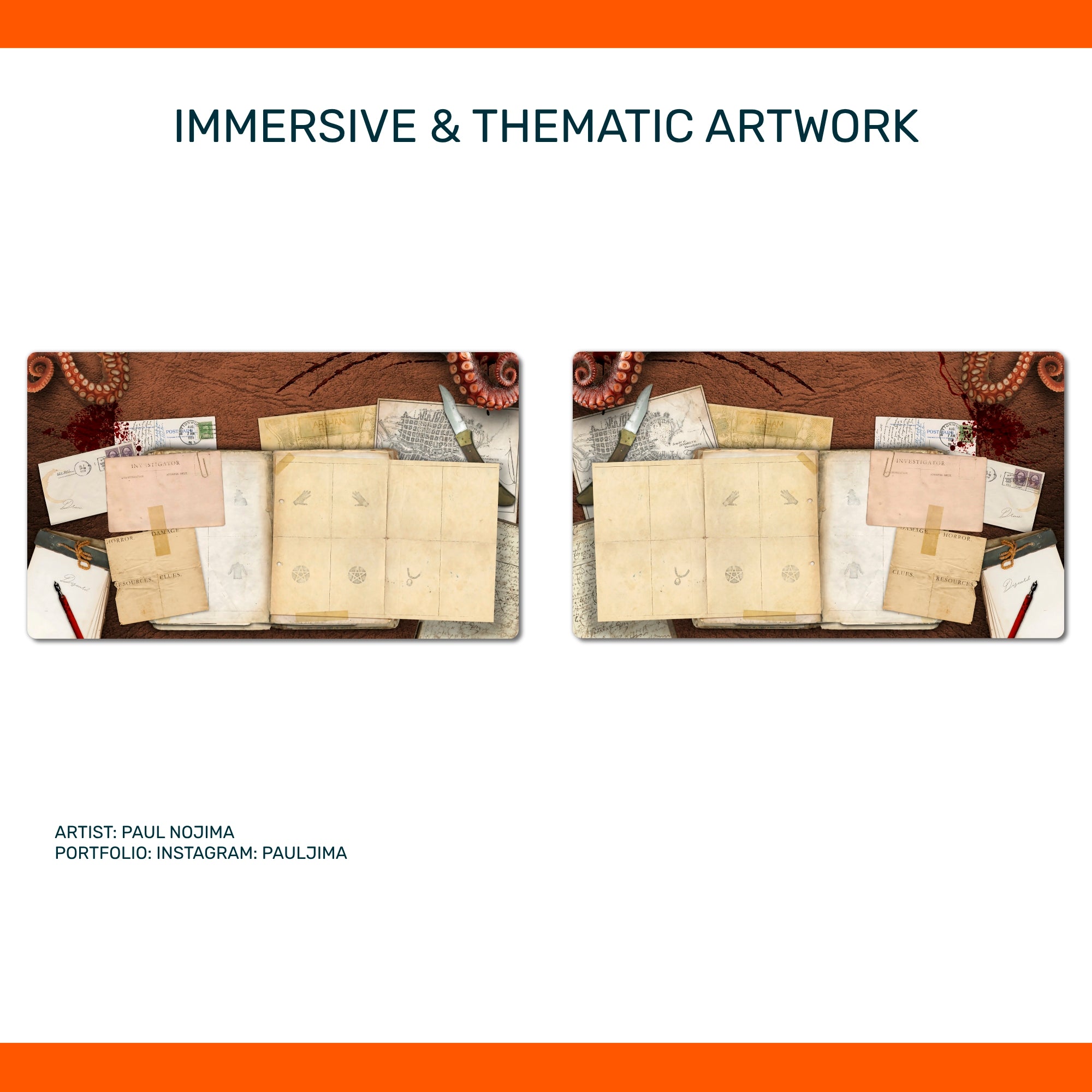 Arkham Horror LCG Investigator playmat, unofficial accessory
