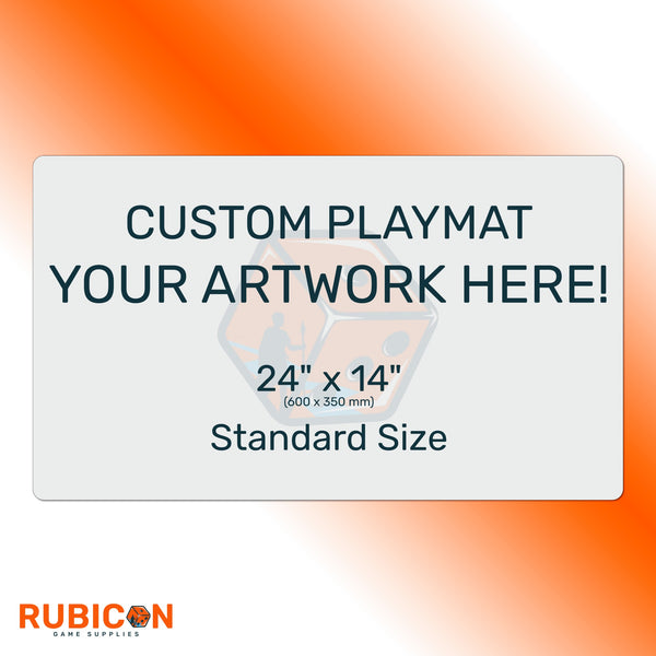 Custom TCG Playmat with your art, optional game zones, 24"x14", MTG, Pokémon, Yu-Gi-Oh, Flesh and Blood, card game mat