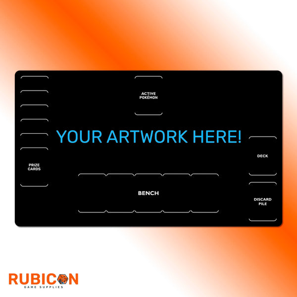 Custom Pokemon TCG playmat, learn to play mat with zones, special conditions, unofficial fan content