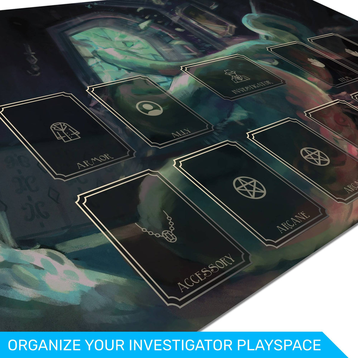 Arkham Horror LCG Investigator playmat, unofficial accessory