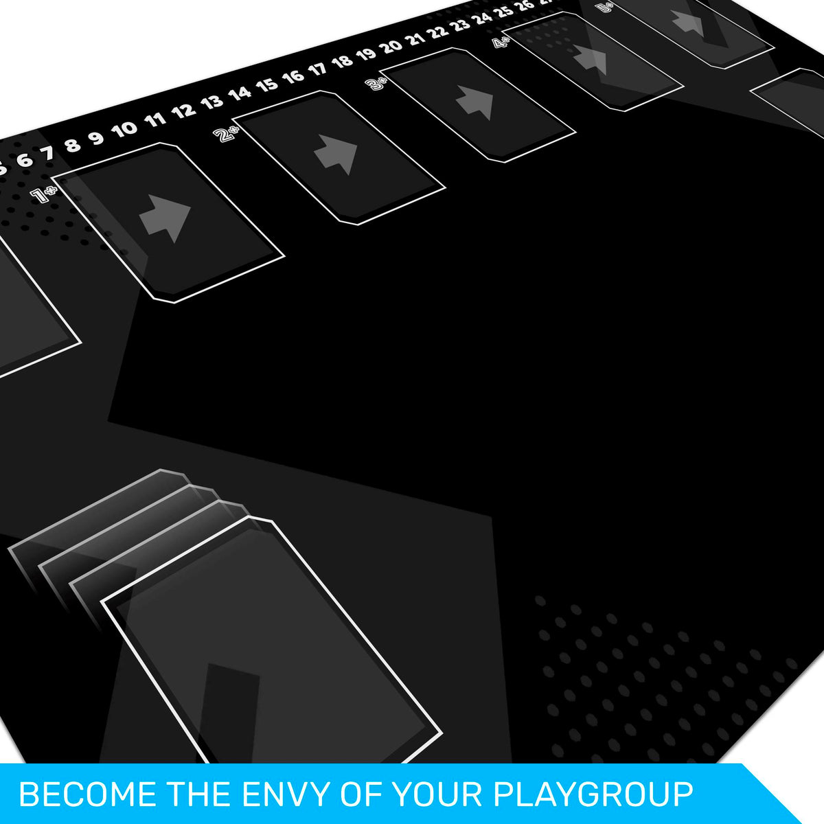 Universus TCG Playmat, 24"x14" neoprene mat, stitched edges, compatible fan content, unofficial gaming accessory