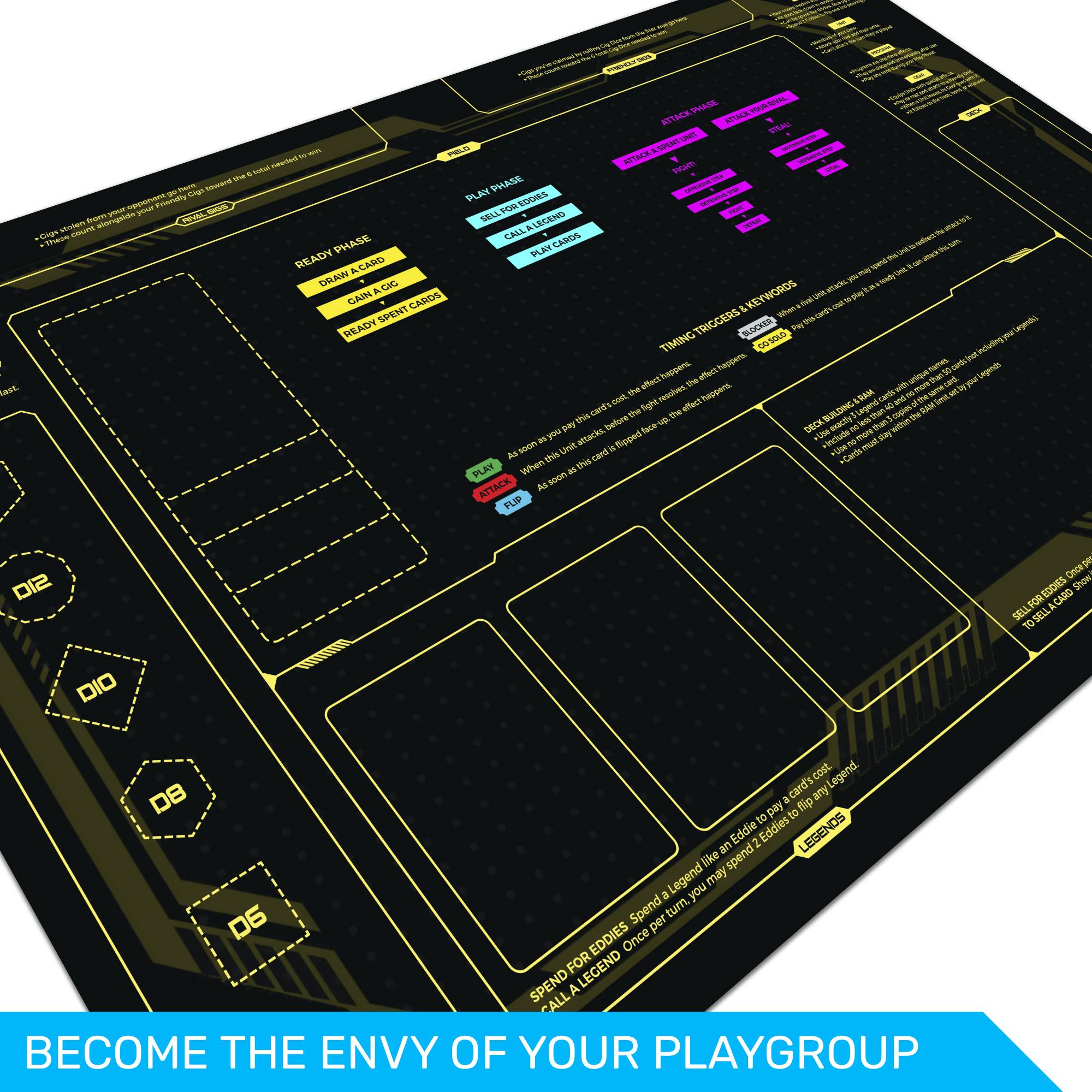 Cyberpunk TCG Learn to Play playmat, unofficial accessory