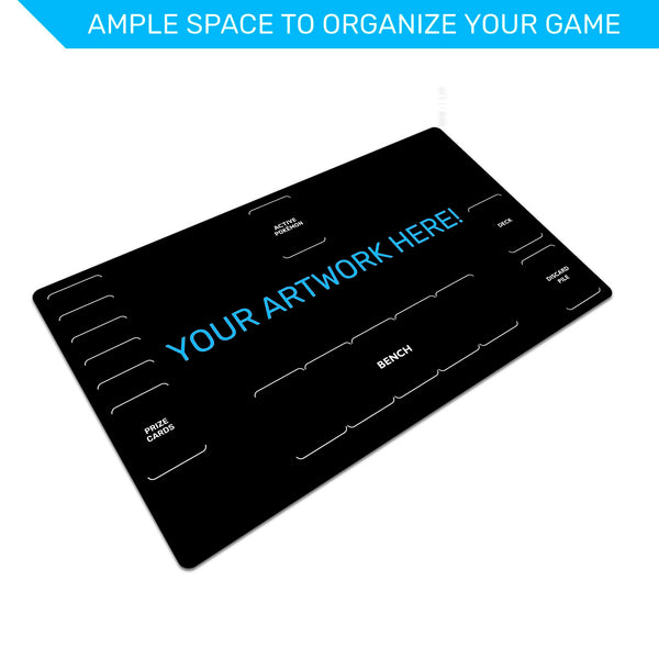 Custom Pokemon TCG playmat, learn to play mat with zones, special conditions, unofficial fan content