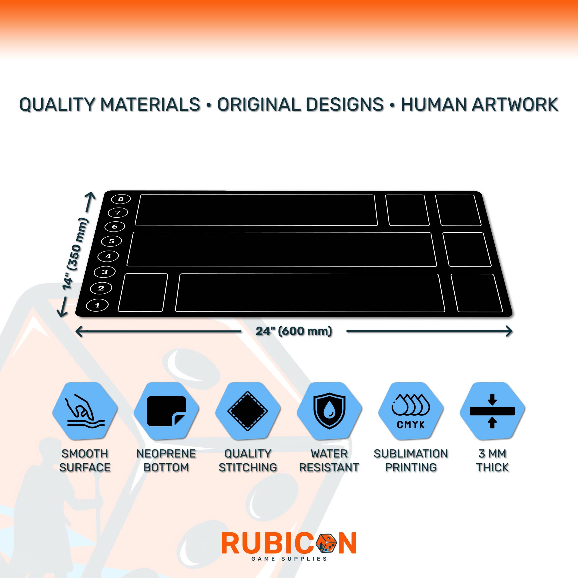 Riftbound TCG playmat, 24"x14", 8 color choices