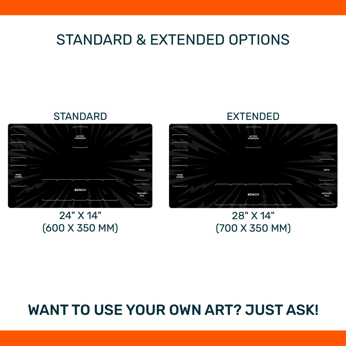 Pokemon playmat, 8 color options, beginner-friendly, neoprene mat with zones, unofficial TCG accessory, standard and extended sizes