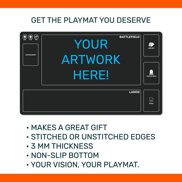 Custom New Player Commander playmat for Magic the Gathering