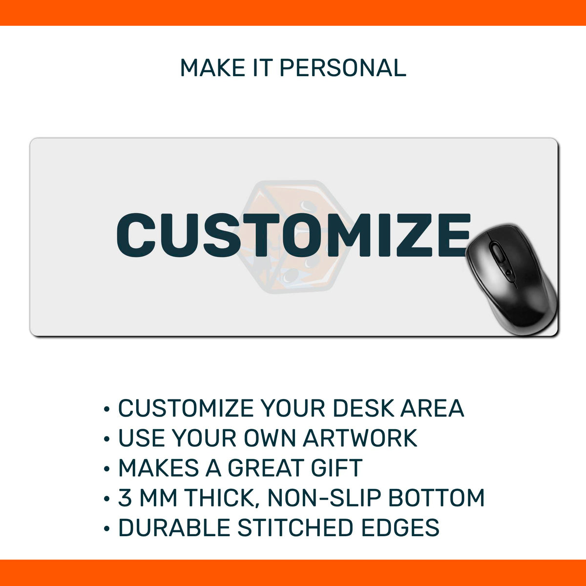 Custom Mousepad 32" x 12", personalized desk mat, stitched edges, extra wide size, custom art pad, gift for gamers, creatives, full desk setups