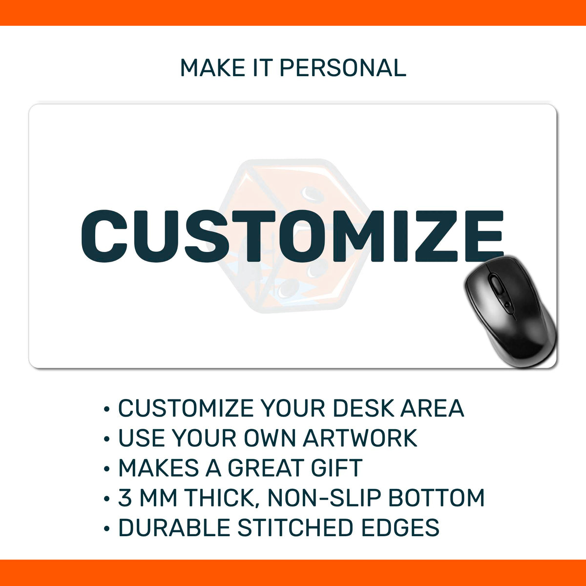 Custom Mousepad 28" x 12", personalized desk mat, stitched edges, wide size, custom art pad, gift for gamers, streamers, full desk setups