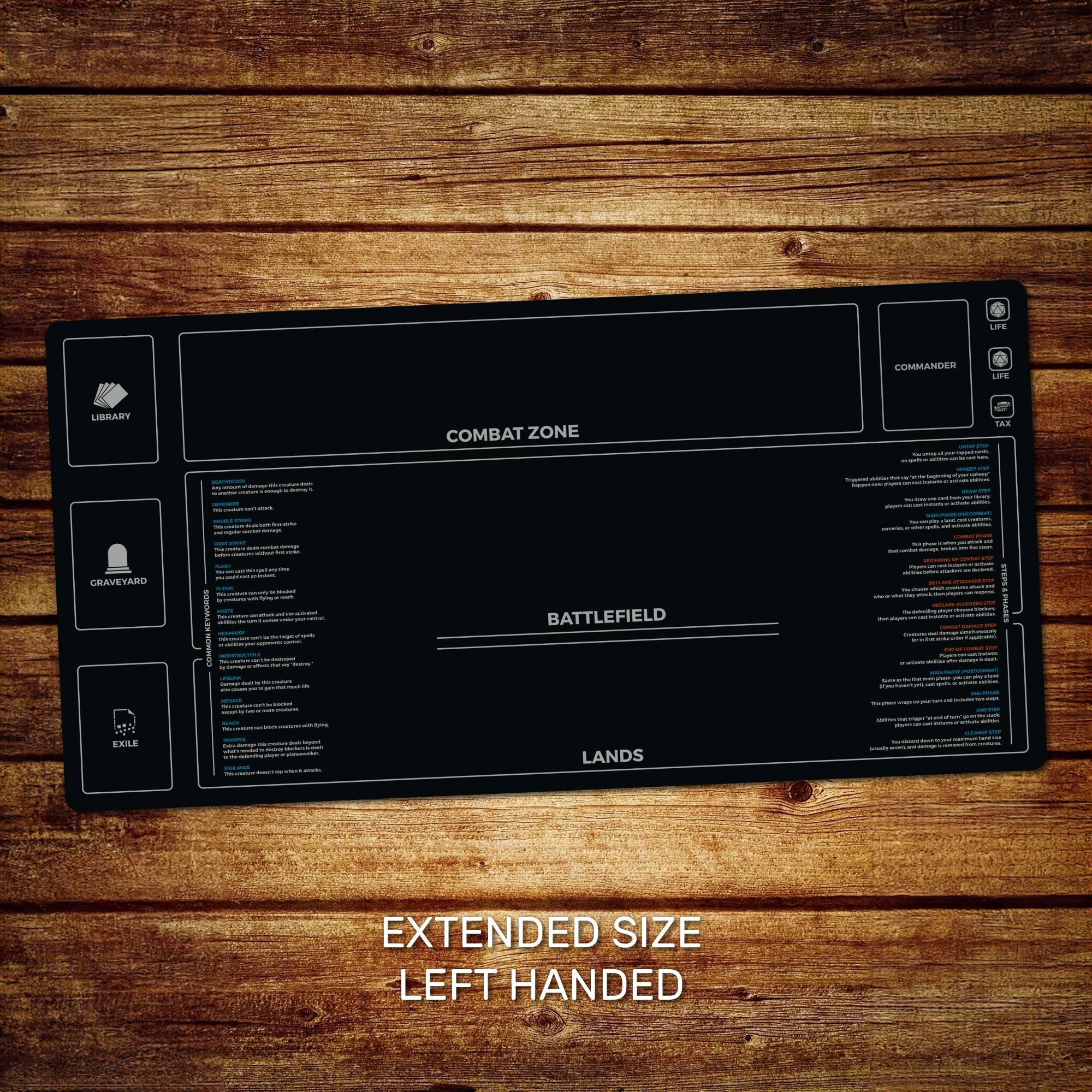 Commander New Player Keywords playmat for Magic the Gathering