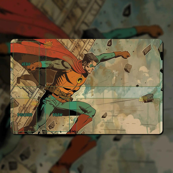 Sentinels of the Multiverse hero playmat, 16" x 10" (400 x 250 mm), neoprene themed compatible game dashboard