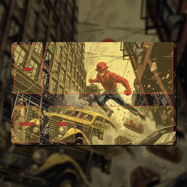 Sentinels of the Multiverse hero playmat, 16" x 10" (400 x 250 mm), neoprene themed compatible game dashboard