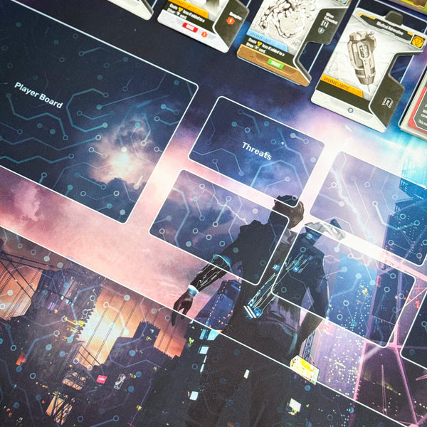 Unstoppable solo playmat, 28" x 24" (700 x 600 mm), compatible themed tabletop game accessory, No AI Art, Original Artwork