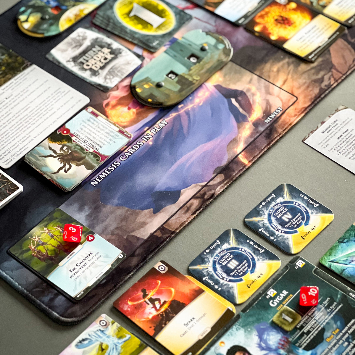 Aeon's End vertical playmat, 24" x 14" (600 x 350 mm), neoprene themed compatible game accessory