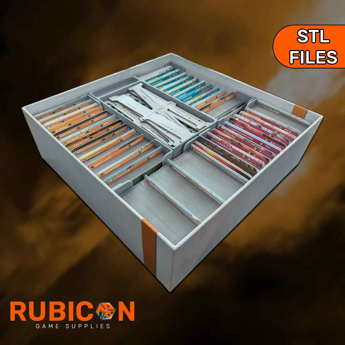 Imperium: Horizons box insert organizer, STL files only, compatible game storage accessory