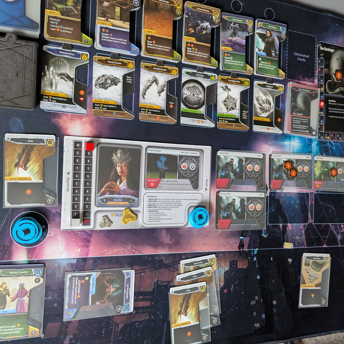Unstoppable solo playmat, 28" x 24" (700 x 600 mm), compatible themed tabletop game accessory, No AI Art, Original Artwork
