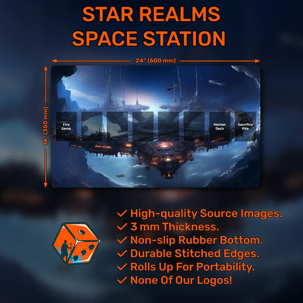 Star Realms playmat, 24" x 14" (600 x 350 mm), compatible neoprene themed playmat