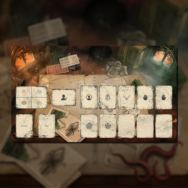 Arkham Horror LCG Investigator playmat, 24" x 14" (600 x 350 mm), compatible accessory