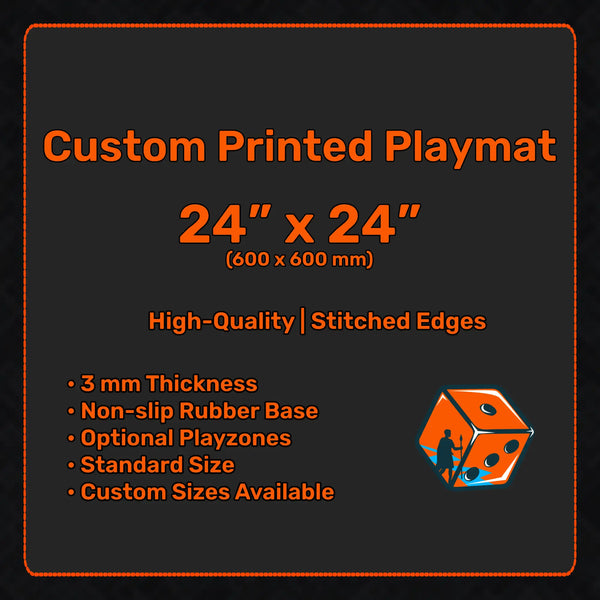 Custom Playmat 24" x 24" (600 x 600 mm), MTG, Disney Lorcana, Flesh and Blood, Pokemon, One Piece, customizable accessory, wargaming