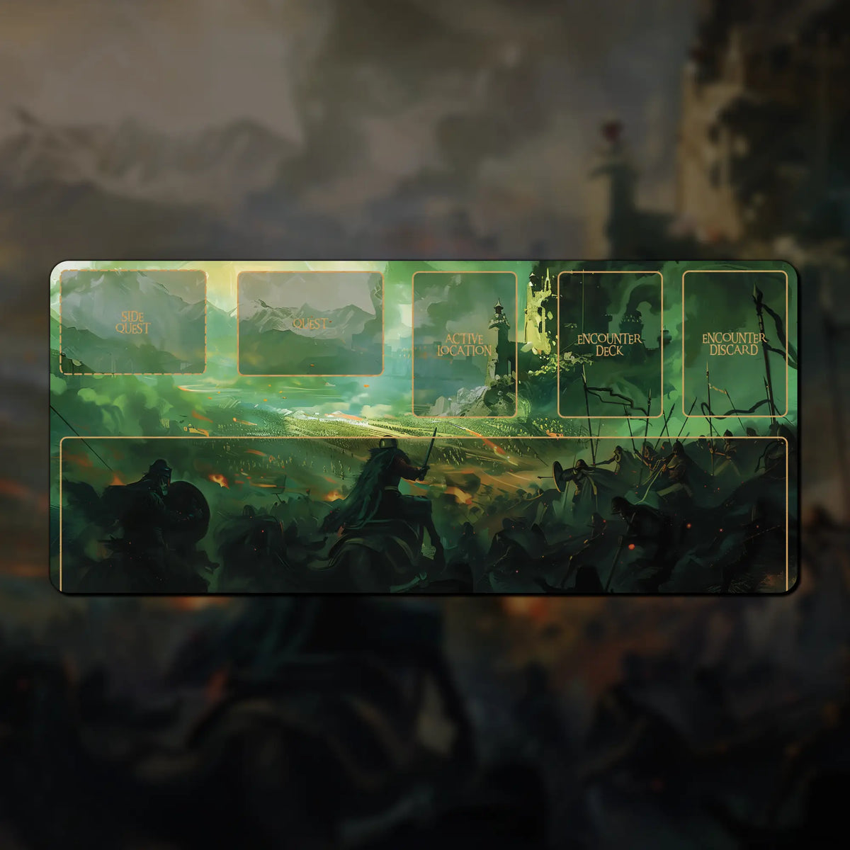 The Lord of the Rings LCG scenario playmat, 18" x 8" (450 mm x 200 mm), compatible accessory