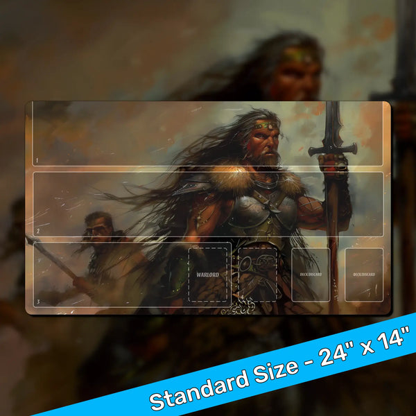 Step onto the battlefield of the Accordlands with our Warlord CCG playmat! Tailored for an immersive and organized gameplay experience, this playmat is designed to streamline your battles and enhance your strategic prowess.