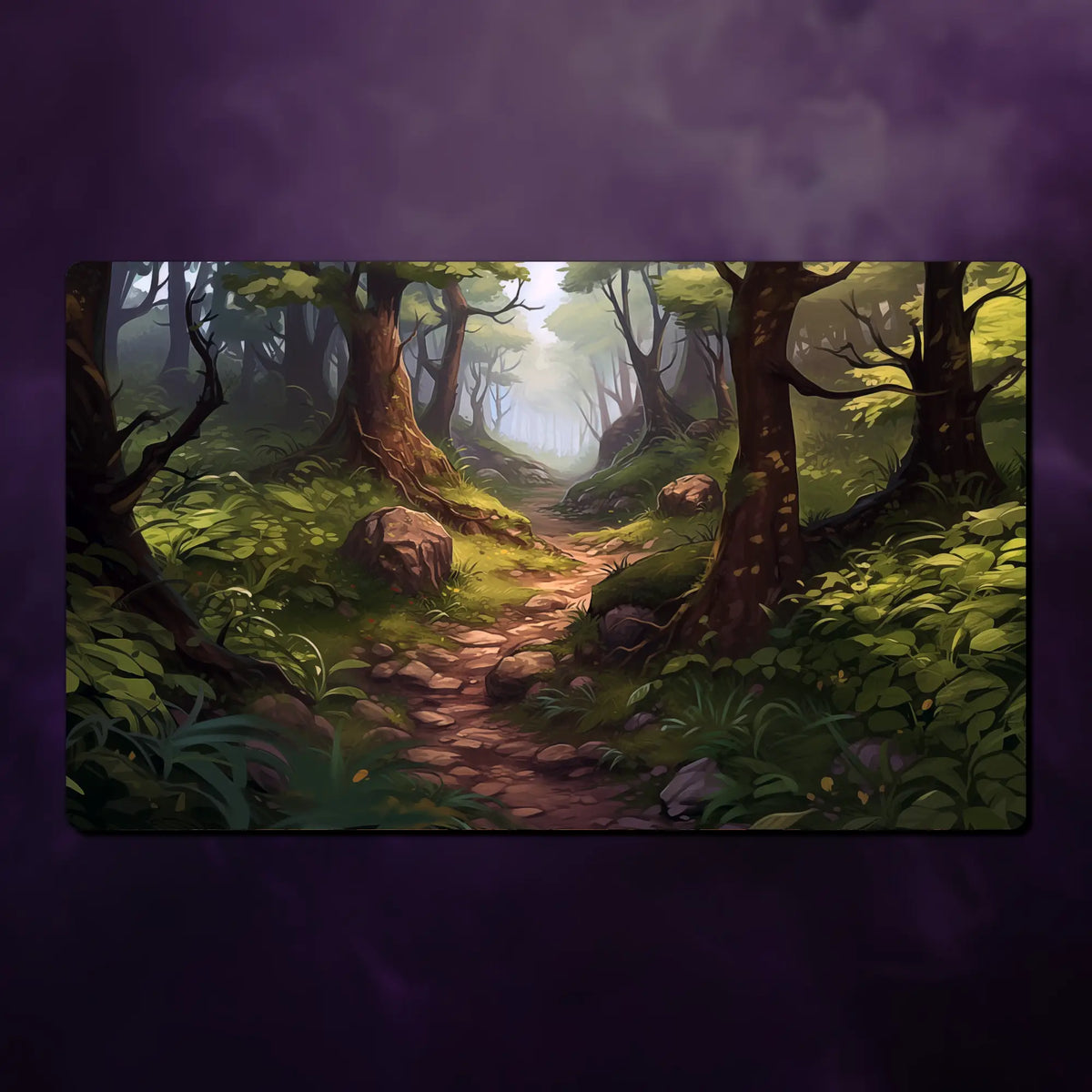 TCG Playmat, Basic Lands theme, 24" x 14" (600 x 350 mm), neoprene themed tabletop card game accessory, MTG