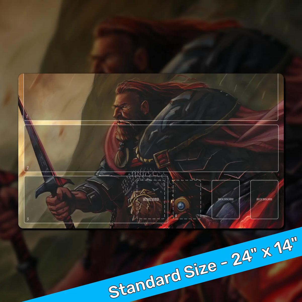 Step onto the battlefield of the Accordlands with our Warlord CCG playmat! Tailored for an immersive and organized gameplay experience, this playmat is designed to streamline your battles and enhance your strategic prowess.