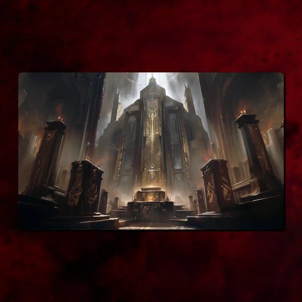 TCG Playmat, Shock Lands theme, 24" x 14" (600 x 350 mm), neoprene themed tabletop card game accessory, MTG