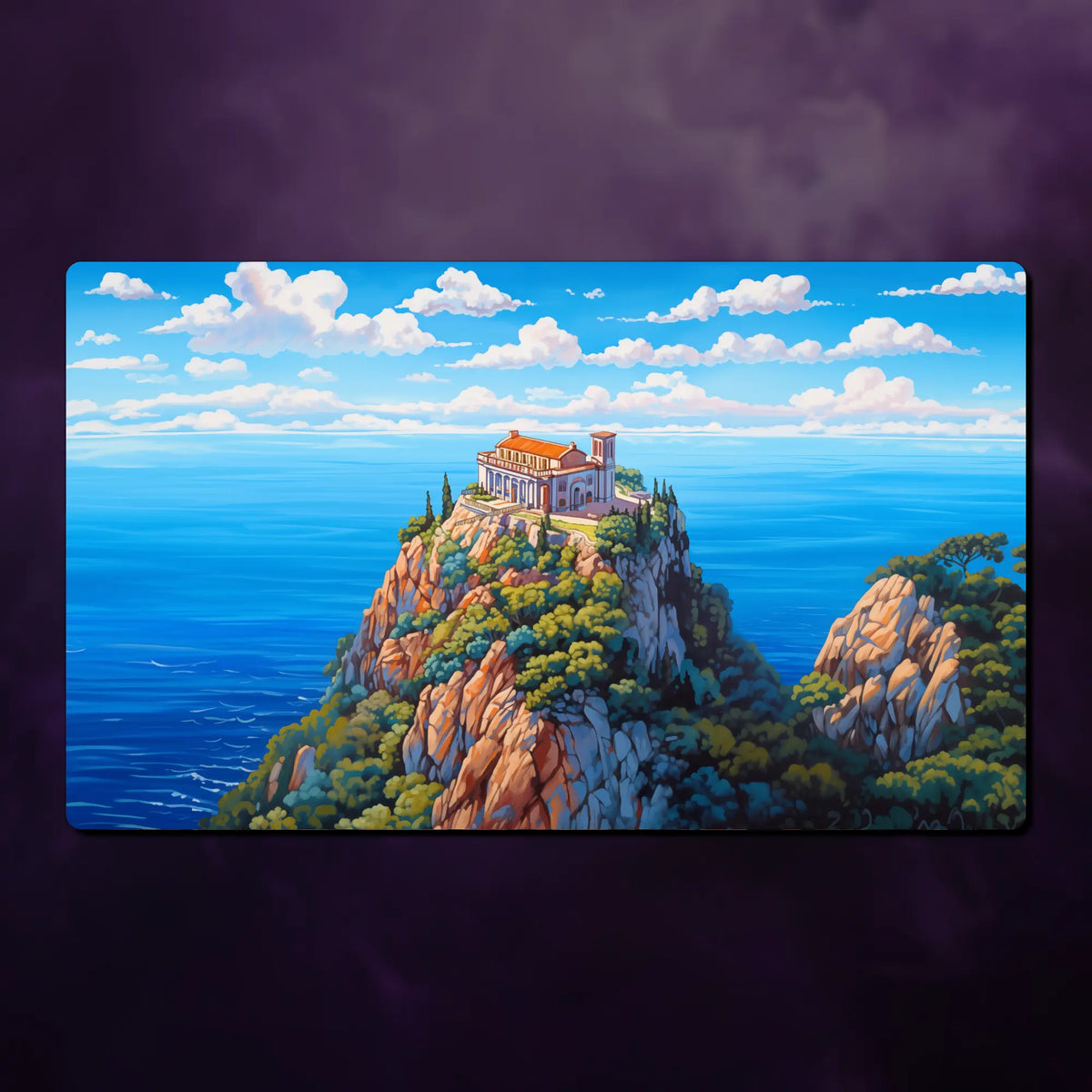 TCG Playmat, Basic Lands theme, 24" x 14" (600 x 350 mm), neoprene themed tabletop card game accessory, MTG