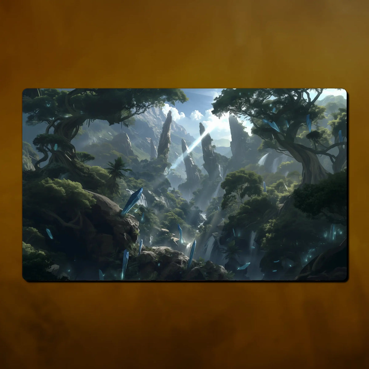 TCG Playmat, Triomes theme, 24" x 14" (600 x 350 mm), neoprene themed tabletop card game accessory, MTG