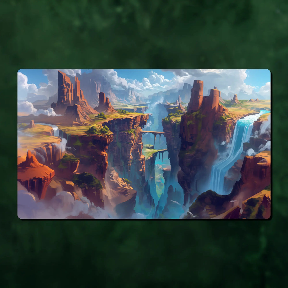 TCG Playmat, Dual Lands theme, 24" x 14" (600 x 350 mm), neoprene themed tabletop card game accessory, MTG