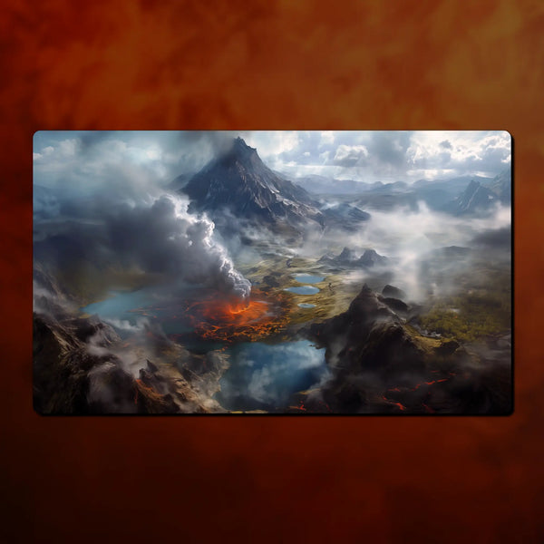 TCG Playmat, Fetch Lands theme, 24" x 14" (600 x 350 mm), neoprene themed tabletop card game accessory, MTG
