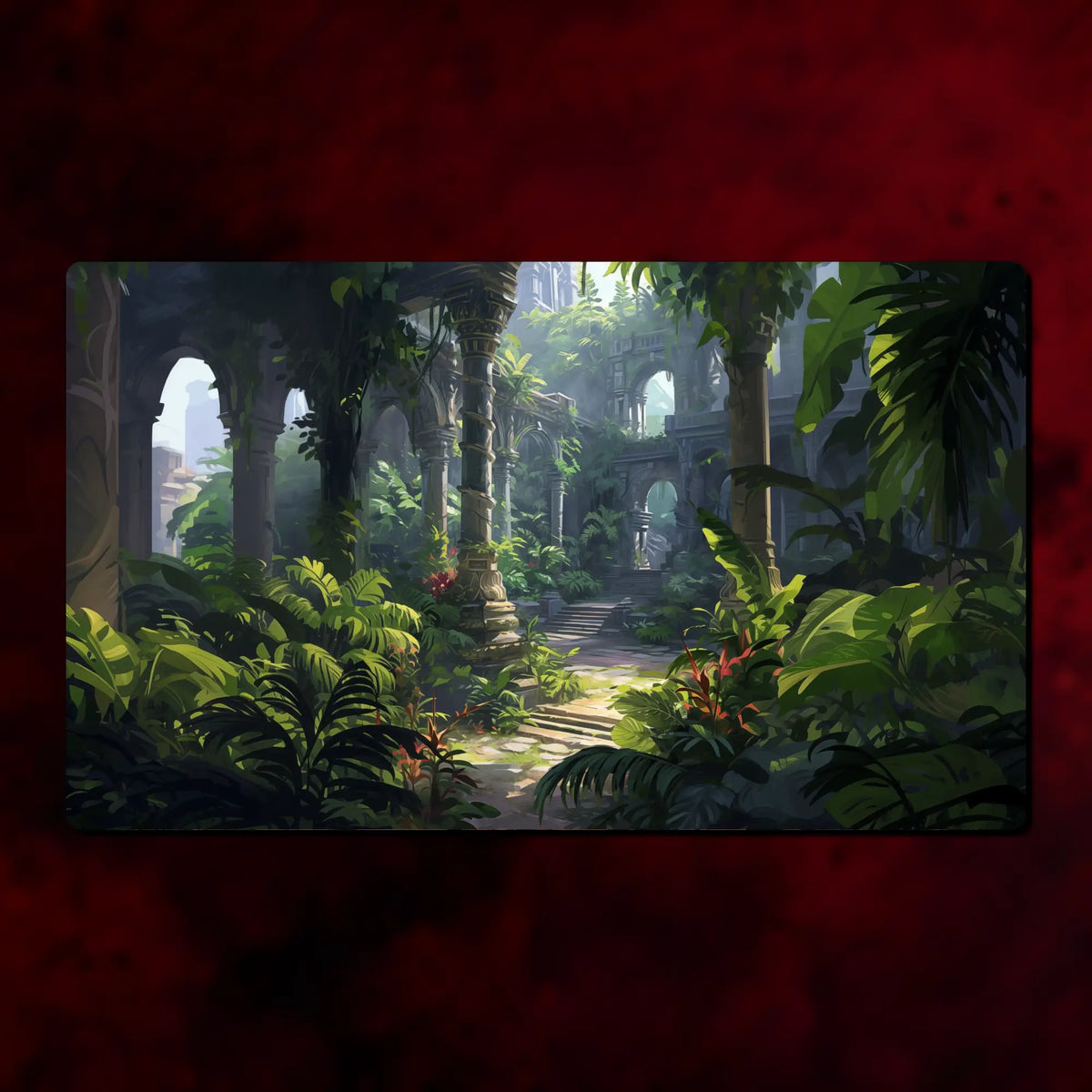 TCG Playmat, Shock Lands theme, 24" x 14" (600 x 350 mm), neoprene themed tabletop card game accessory, MTG