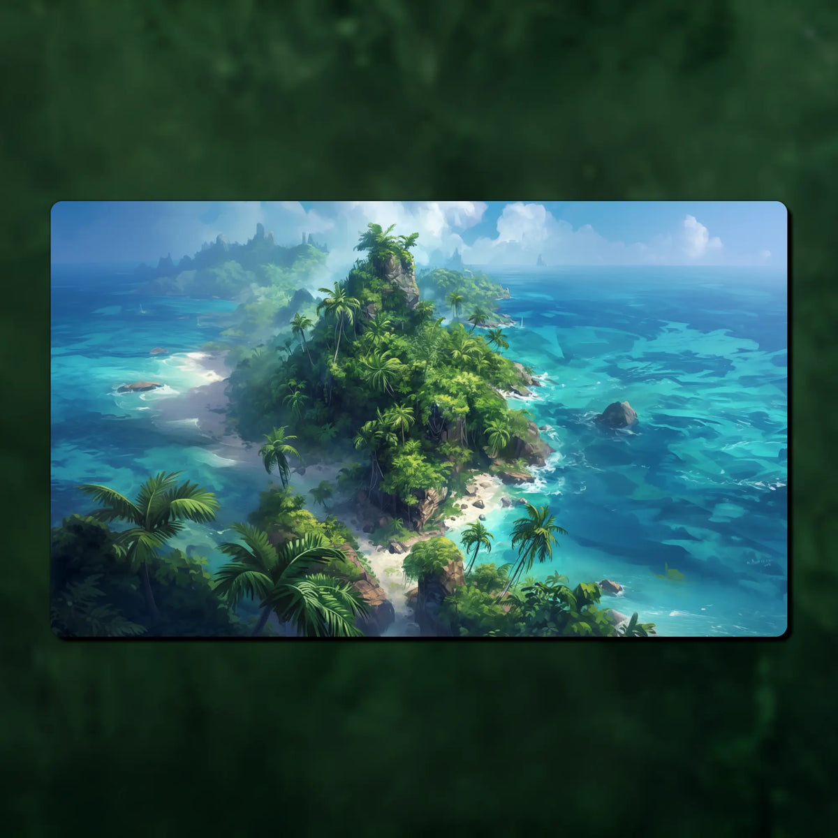 TCG Playmat, Dual Lands theme, 24" x 14" (600 x 350 mm), neoprene themed tabletop card game accessory, MTG