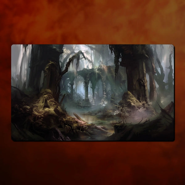 TCG Playmat, Fetch Lands theme, 24" x 14" (600 x 350 mm), neoprene themed tabletop card game accessory, MTG