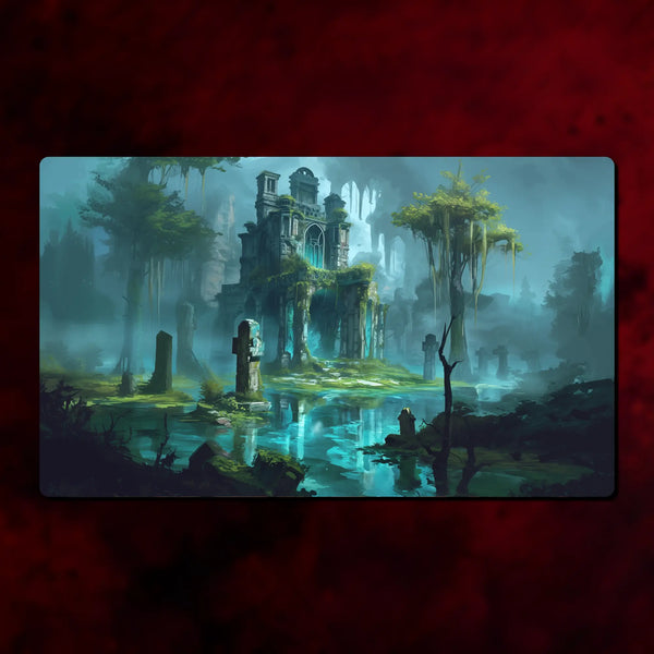 TCG Playmat, Shock Lands theme, 24" x 14" (600 x 350 mm), neoprene themed tabletop card game accessory, MTG