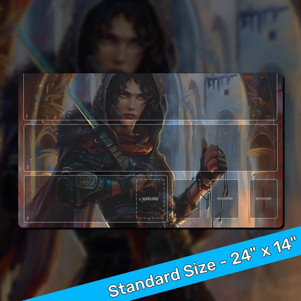 Step onto the battlefield of the Accordlands with our Warlord CCG playmat! Tailored for an immersive and organized gameplay experience, this playmat is designed to streamline your battles and enhance your strategic prowess.