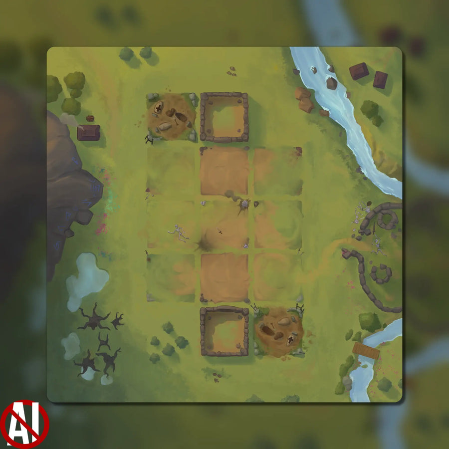 Gudnak, two- and four-player playmats, 20" x 20" (500 x 500 mm), compatible themed tabletop game accessory, No AI Art, Original Artwork