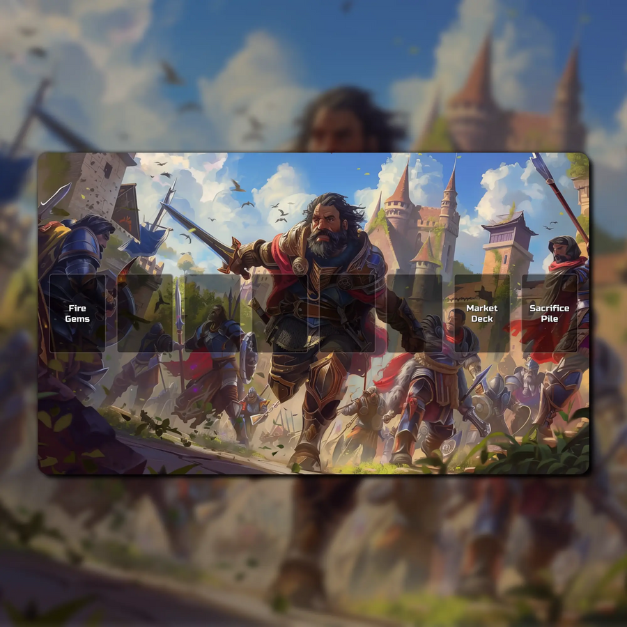 Hero Realms playmat, 24" x 14" (600 x 350 mm), compatible neoprene themed playmat