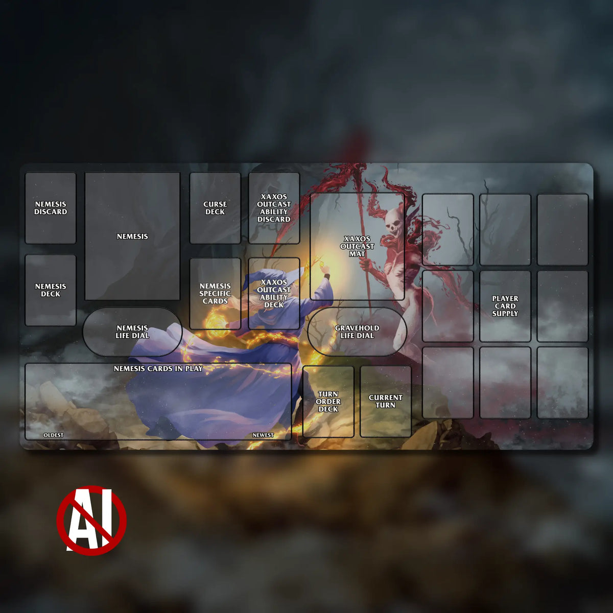 Aeon's End horizontal playmats, 24"/28" x 14" (600/700 x 350 mm), neoprene themed compatible game accessory