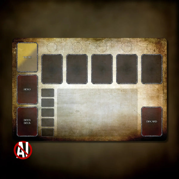 Mage Knight hero playmat, 18" x 12" (450 x 300 mm), neoprene themed compatible game accessory