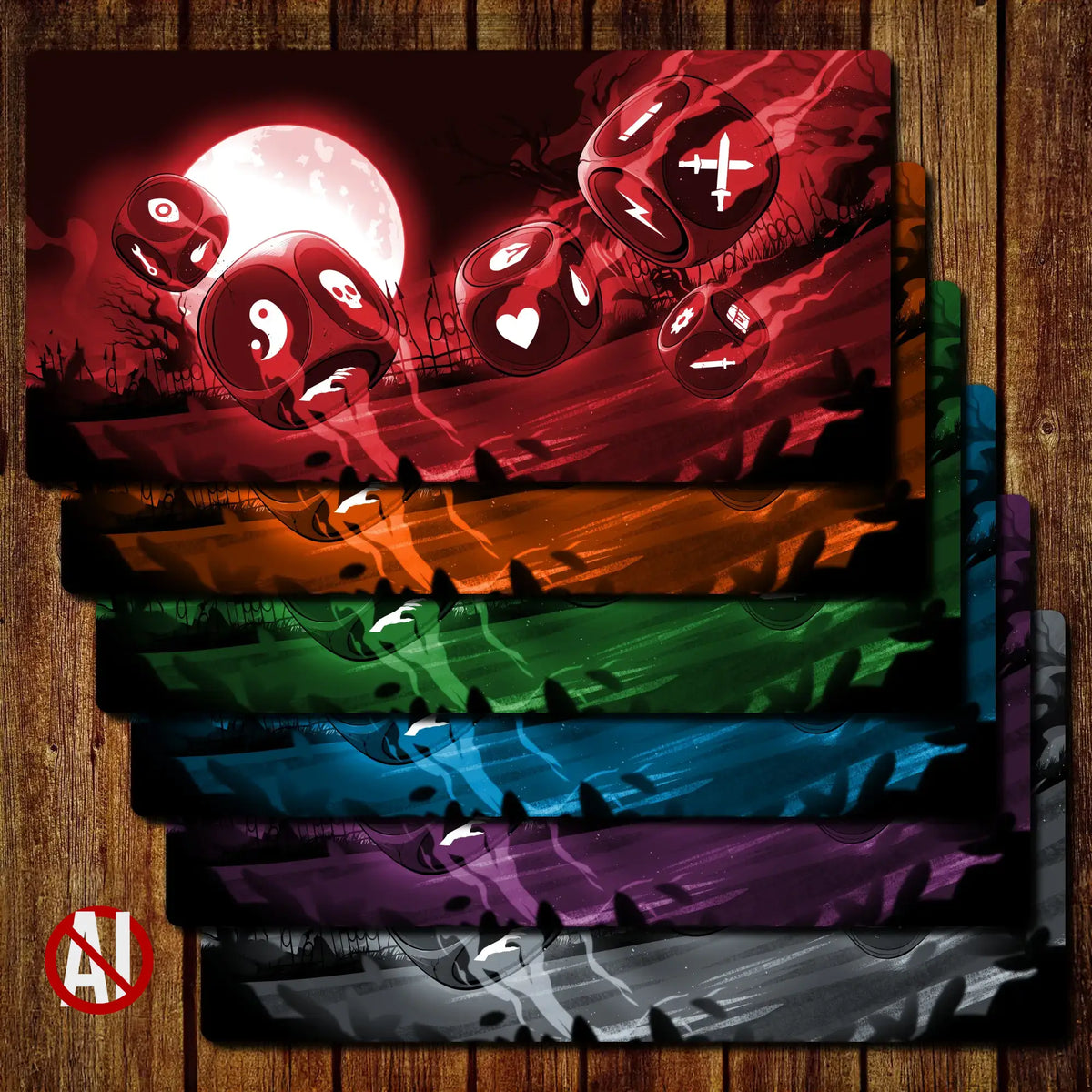 Dice Throne playmat, 28" x 14" (700 x 350 mm), compatible themed player mat, organize gameplay