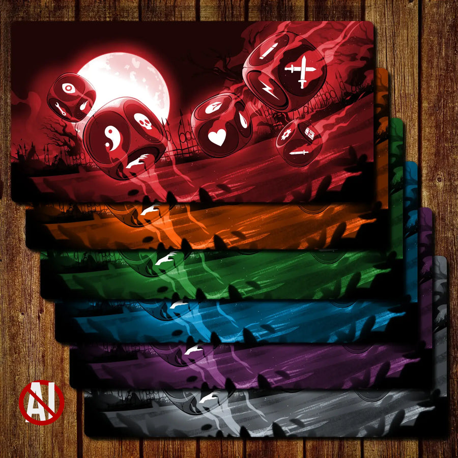 Dice Throne playmat, 28" x 14" (700 x 350 mm), compatible themed player mat, organize gameplay