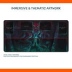 Arkham Horror LCG encounter playmat with encounter deck, agenda and act zones, artwork by Daniel Hernandez