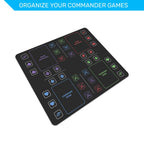 Angled view of the Commander Mini Dashboard playmat