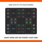 Commander Mini Dashboard playmat four-player layout with colored command zones