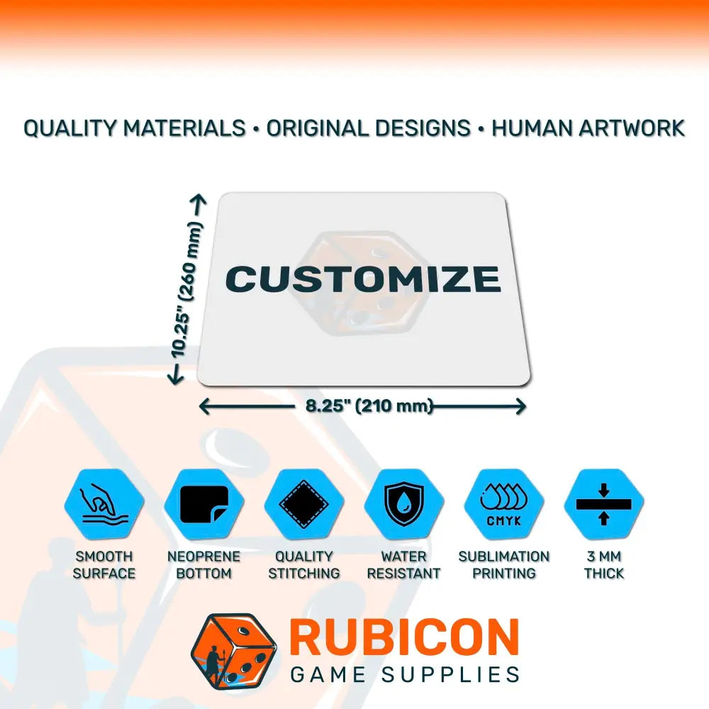 Rubicon Game Supplies product with customizable text on a white background